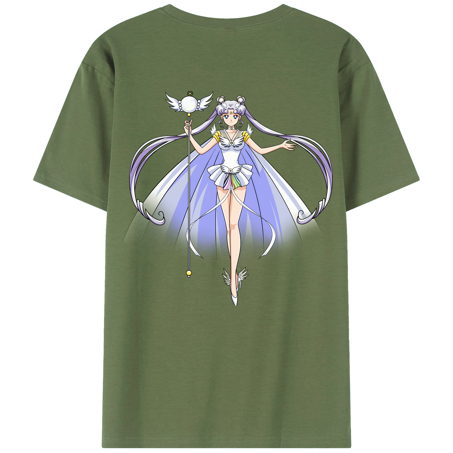 （画像用） 美少女戦士セーラームーン 月野 うさぎ つきの うさぎ Sailor Moon Tsukino Usagi 綿100％ メンズ半袖Tシャツ（バックプリント） 通気性